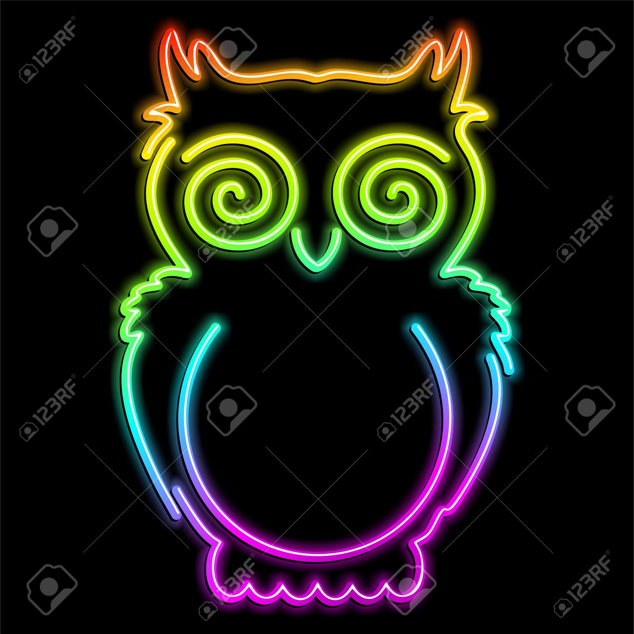 16332310-Owl-Psychedelic-Neon-Light-Stoc